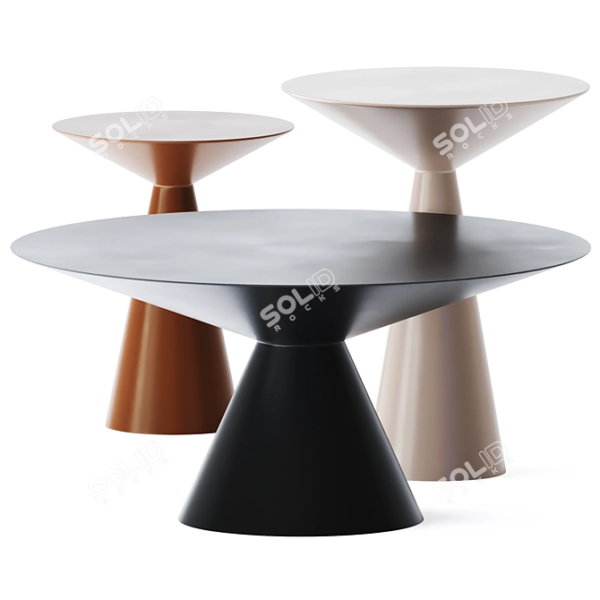 Sleek Metal Coffee Tables 3D model image 1