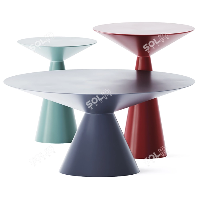 Sleek Metal Coffee Tables 3D model image 2
