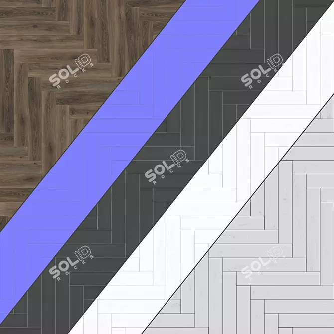 Versatile Parquet Flooring: 2 Patterns, High-quality Textures 3D model image 4