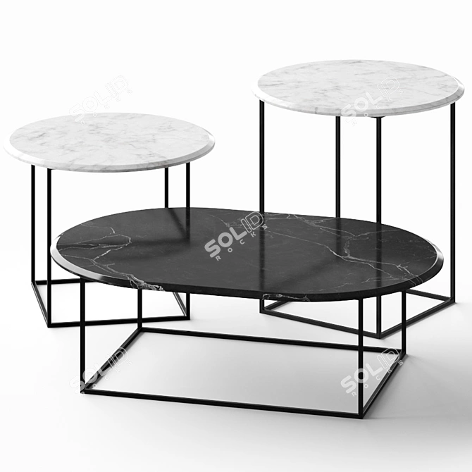 Sleek Eponimo MT Coffee Tables 3D model image 1