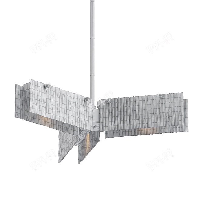 Ethereal Blue Glass Chandelier 3D model image 2