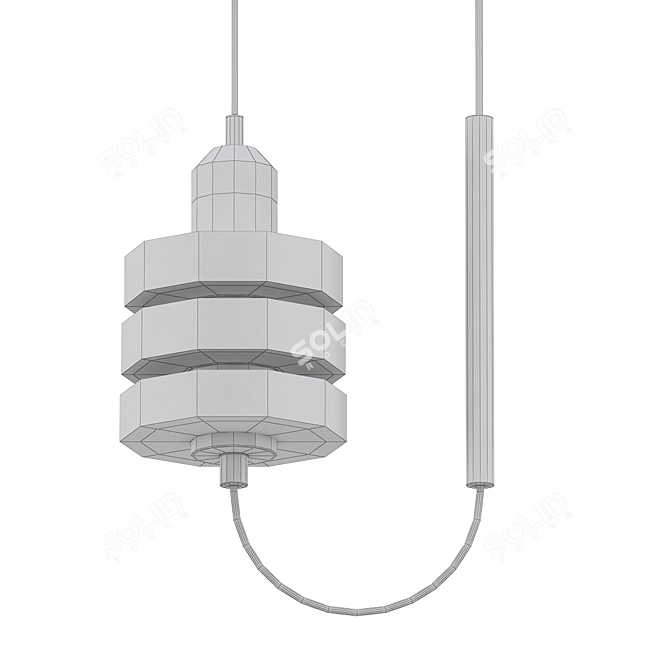 Elegant Triple Puck Pendant 3D model image 2