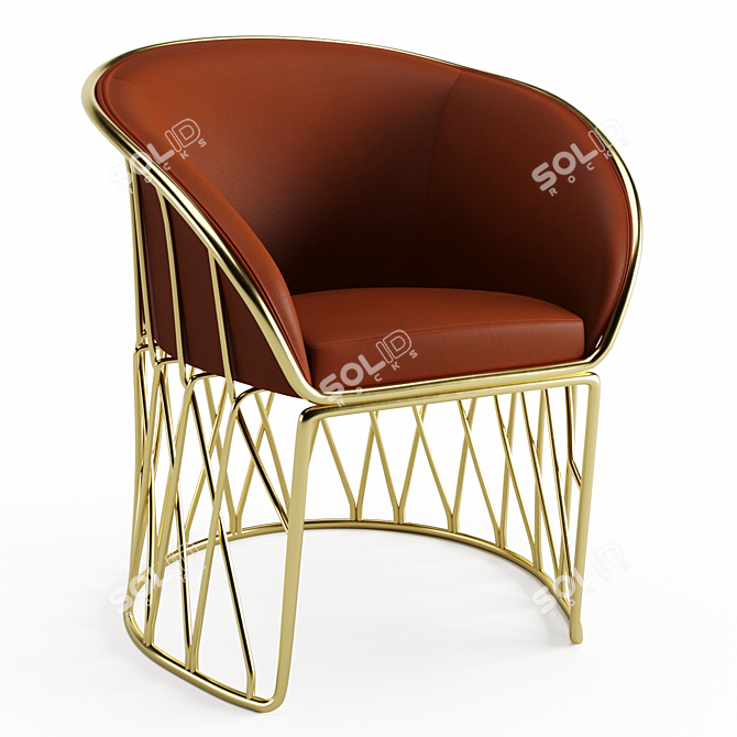 Mexican Leather Equipal Chair 3D model image 3