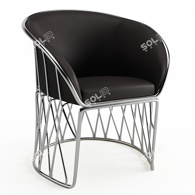 Mexican Leather Equipal Chair 3D model image 4