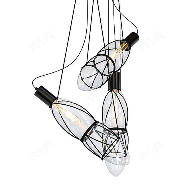 Elegant Illumination: Shibari Pendant Light 3D model image 1