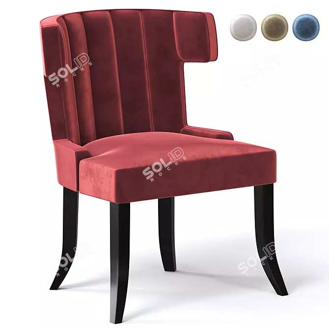 Sophisticated Fluted Fulton Armchair 3D model image 1