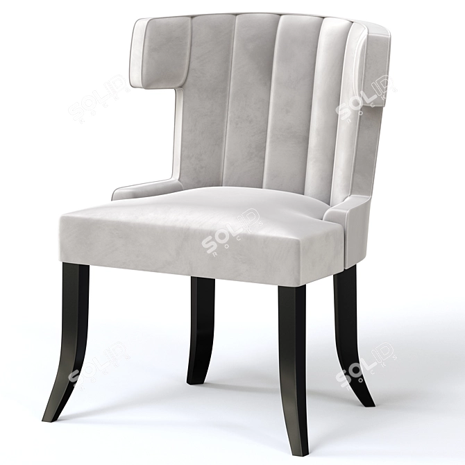 Sophisticated Fluted Fulton Armchair 3D model image 2