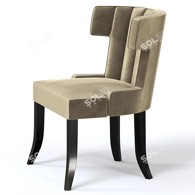 Sophisticated Fluted Fulton Armchair 3D model image 3