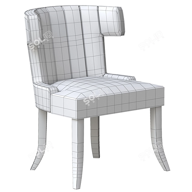 Sophisticated Fluted Fulton Armchair 3D model image 5