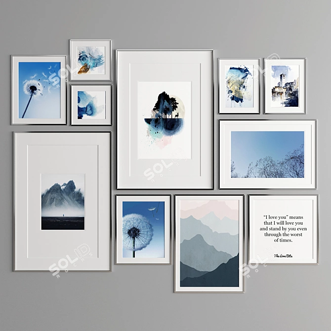 Versatile Art Frame Collection - Various Sizes & Materials 3D model image 3