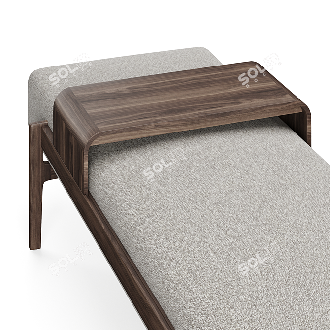 Modern Wood Fawkes Bench 3D model image 3