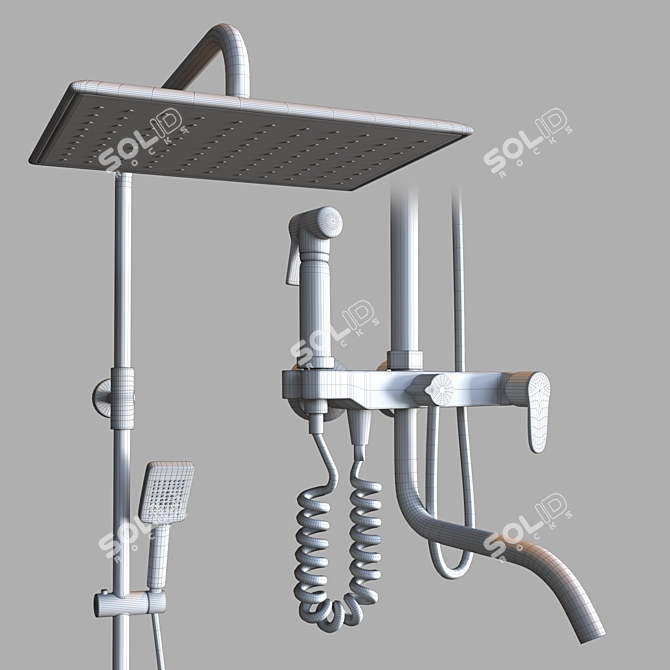 Luxury Shower System 3D model image 3