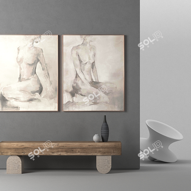 Exquisite 1202 Painting: 2 Frame Collection 3D model image 2