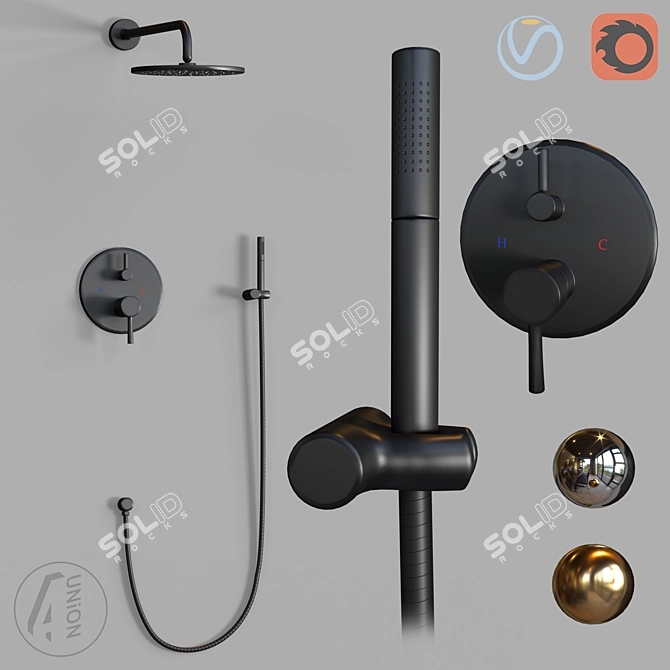 Modern Shower System LO-C for Effortless Re-pouring 3D model image 3