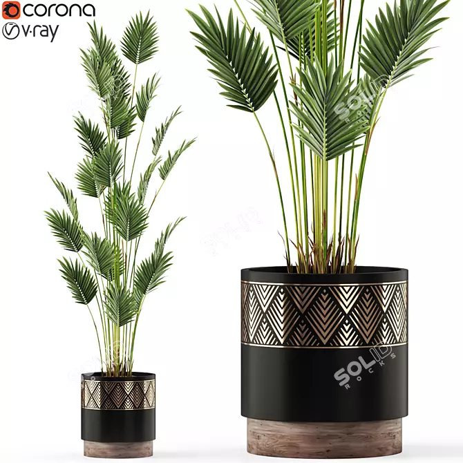 Natural Greenery Plants Set 3D model image 1