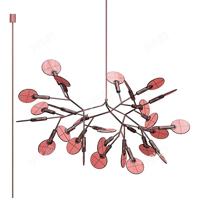 Majestic Led Clouds Chandelier 3D model image 3