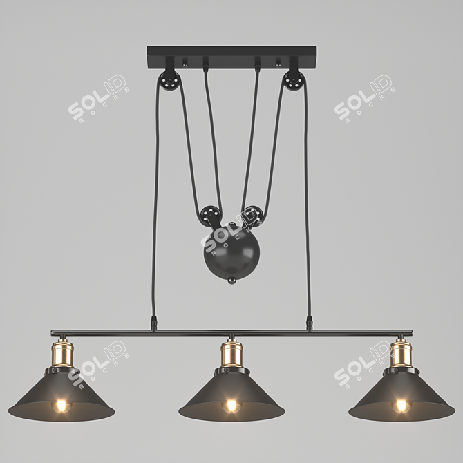 Minsk Pendant Lamp: Stylish and Adjustable Lighting Solution 3D model image 1