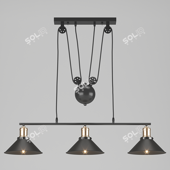 Minsk Pendant Lamp: Stylish and Adjustable Lighting Solution 3D model image 2