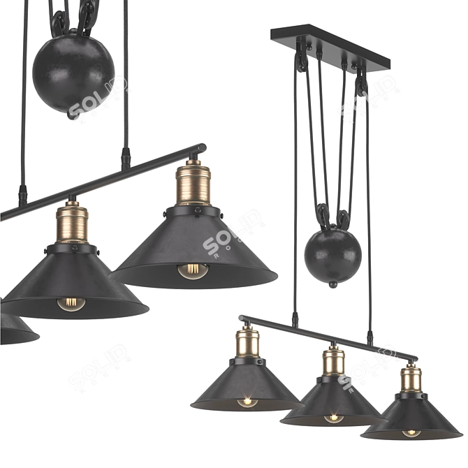 Minsk Pendant Lamp: Stylish and Adjustable Lighting Solution 3D model image 6