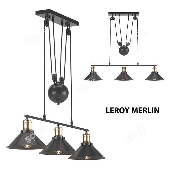 Minsk Pendant Lamp: Stylish and Adjustable Lighting Solution 3D model image 9