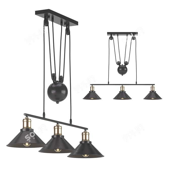 Minsk Pendant Lamp: Stylish and Adjustable Lighting Solution 3D model image 10