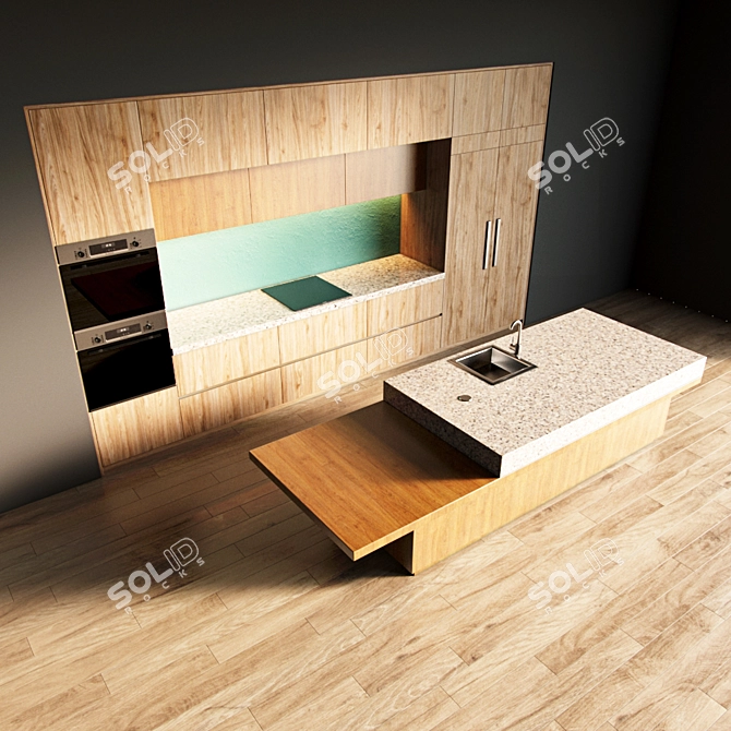 Kitchen Oasis: V-Ray 3D Model 3D model image 2