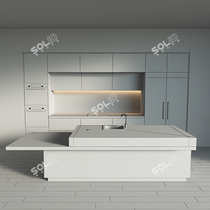 Kitchen Oasis: V-Ray 3D Model 3D model image 5