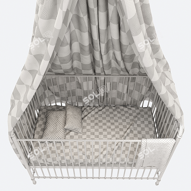 Cozy Nest Baby Bed 3D model image 3