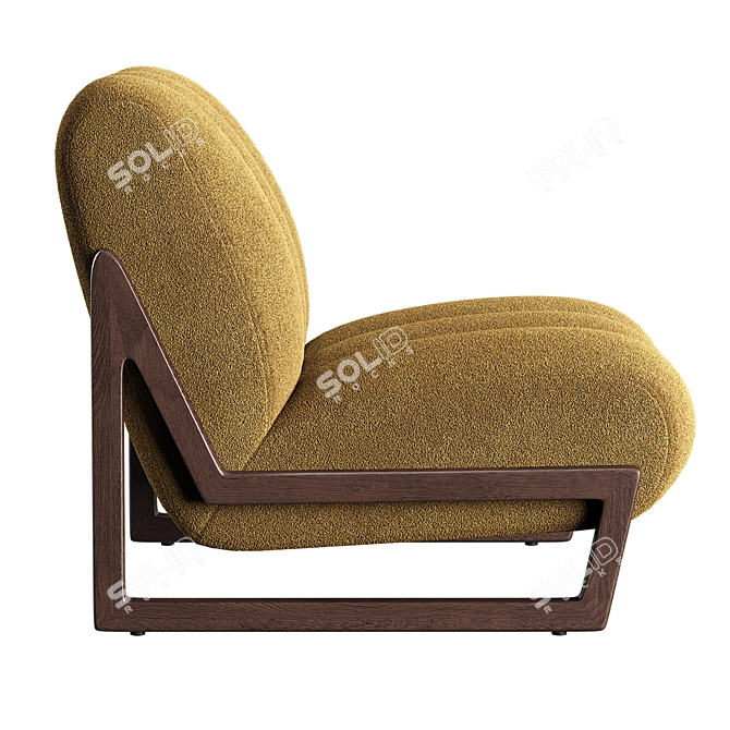 Theodore Luxe Velvet Armchair 3D model image 4