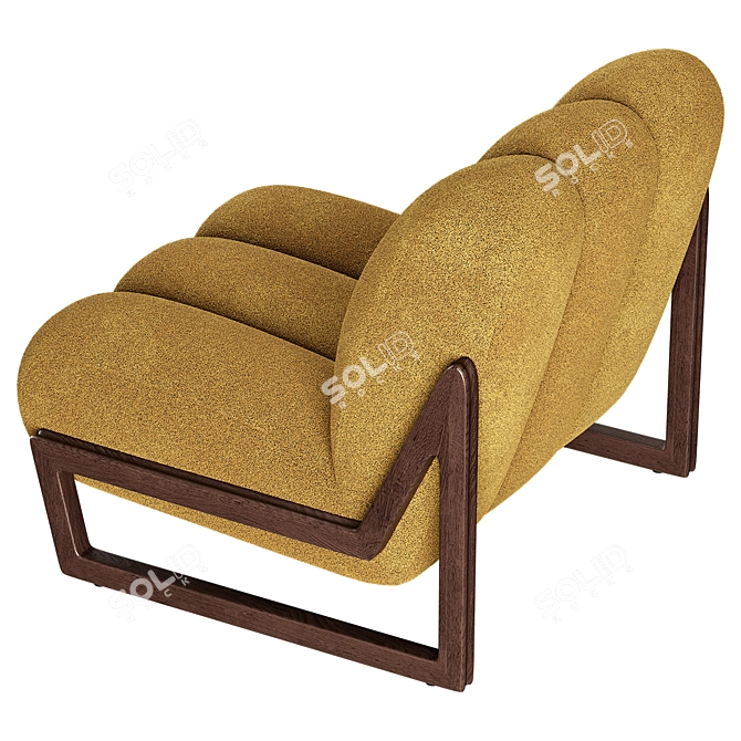 Theodore Luxe Velvet Armchair 3D model image 5