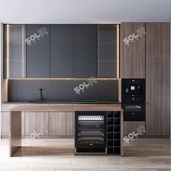 Miele Kitchen Unit: 420L x 60W x 300H 3D model image 1
