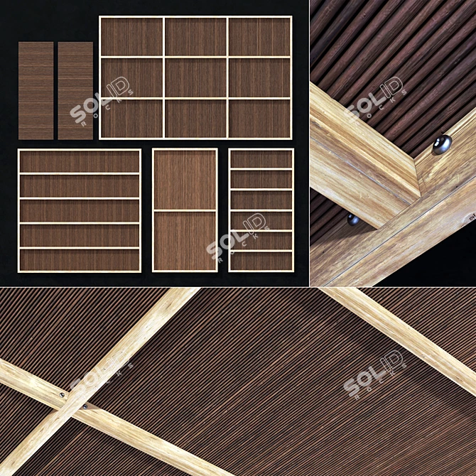 Sleek Branch Ceiling Decoration 3D model image 1