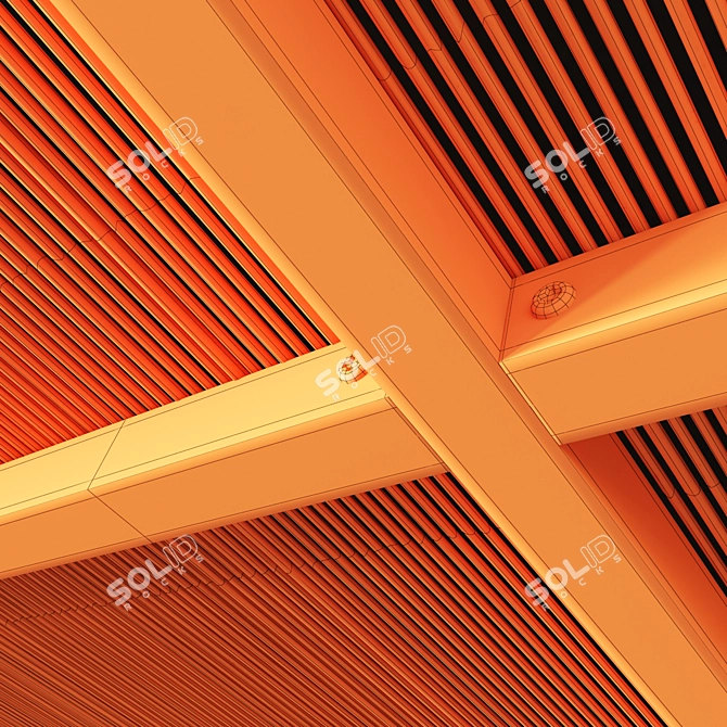 Sleek Branch Ceiling Decoration 3D model image 7