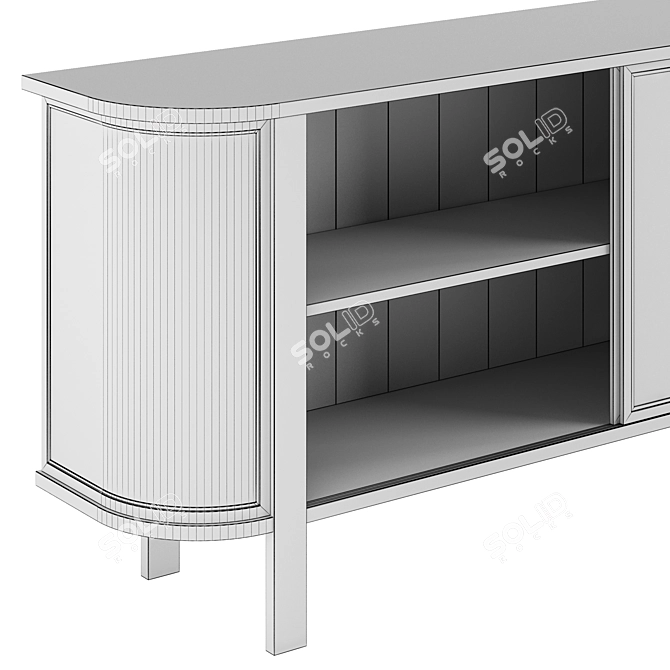 Elegant Cane Console Table 3D model image 4