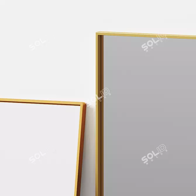 Gold Leaner: Minimalistic Floor Mirror 3D model image 3