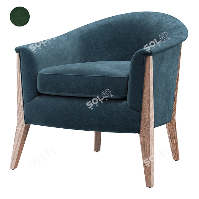 Plush Azure Nomad Chair 3D model image 1