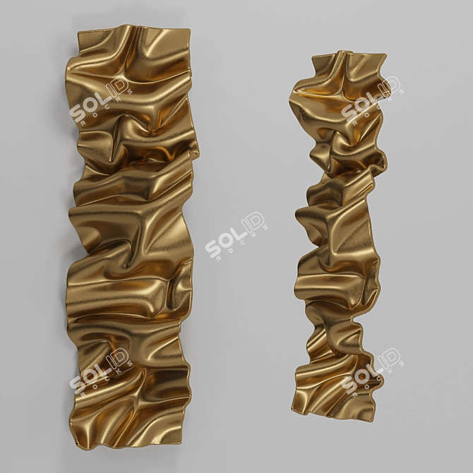 Modern Gold Sculpture Wall Decor 3D model image 1