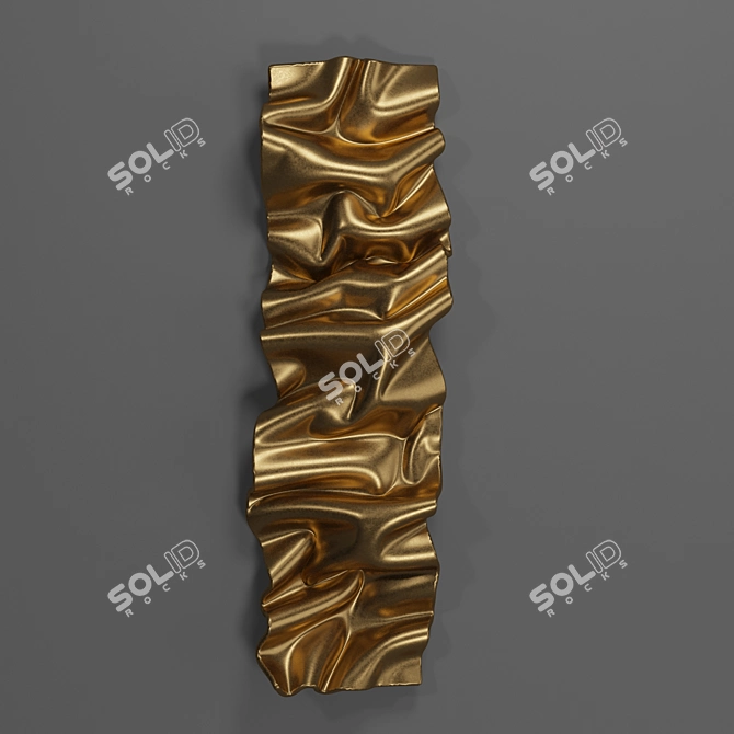 Modern Gold Sculpture Wall Decor 3D model image 2