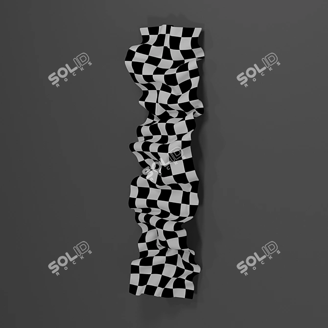 Modern Gold Sculpture Wall Decor 3D model image 3