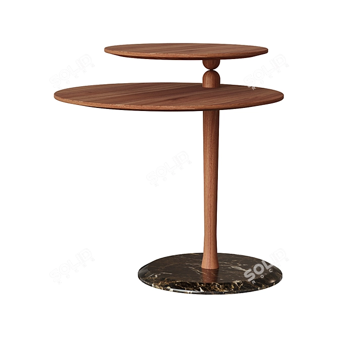 Elegant Walnut Vaiven Side Table 3D model image 1