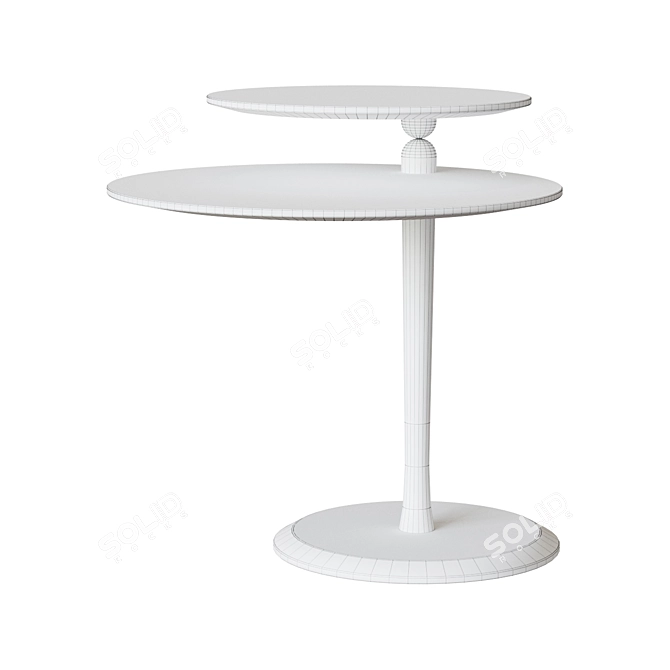 Elegant Walnut Vaiven Side Table 3D model image 2