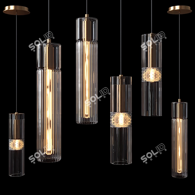 Elegant Suspension Lights: Romatti Chamont & Movet 3D model image 1