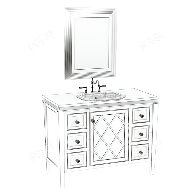 Modern Bathroom Furniture Set 3D model image 5