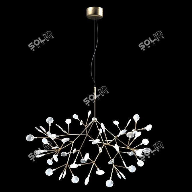 Elegant Heracleum Small Chandelier 3D model image 1