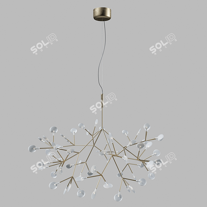 Elegant Heracleum Small Chandelier 3D model image 2