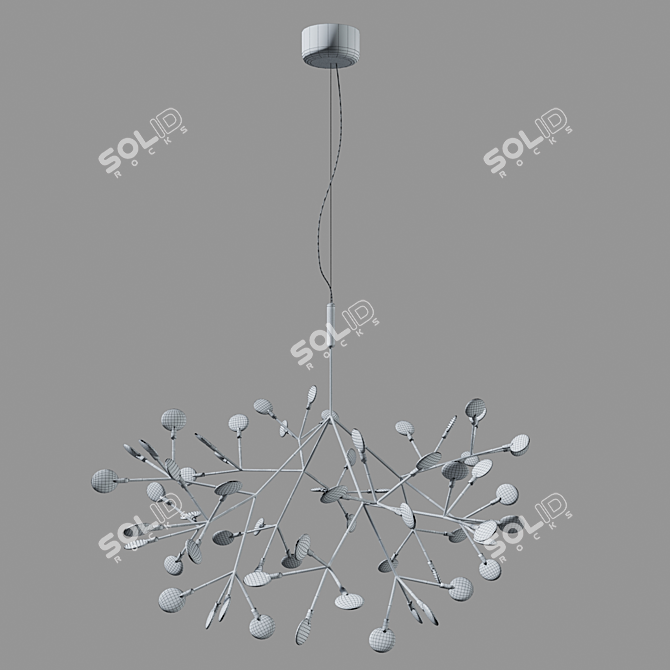 Elegant Heracleum Small Chandelier 3D model image 3