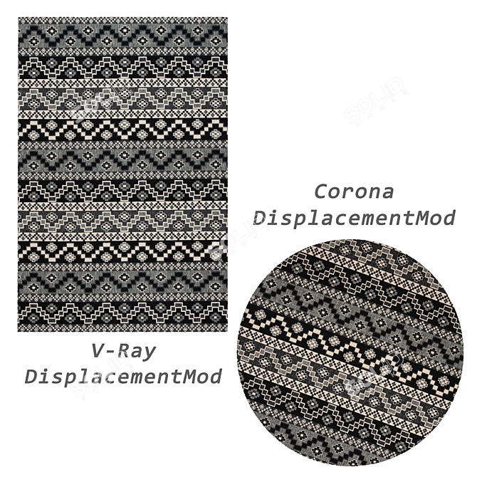 Versatile Set of 8 Rugs: VRayFur, VRayDisplacementMod, CoronaDisplacementMod 3D model image 2