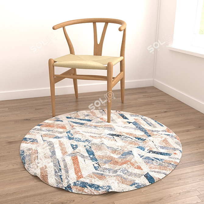 Versatile Set of 6 Round Rugs 3D model image 2