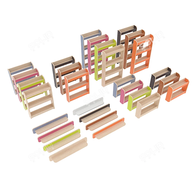 Legenda Modern Shelf Set 3D model image 4