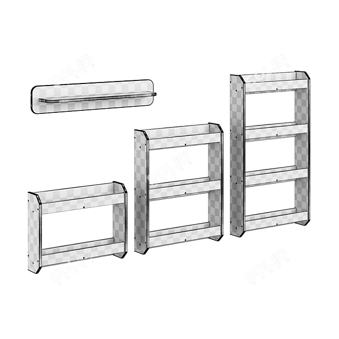 Legenda Modern Shelf Set 3D model image 5